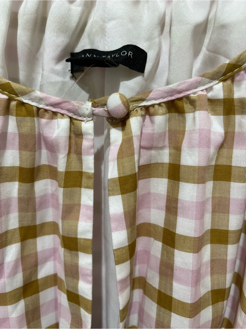 NWT Ann Taylor Pink and Tan Gingham Halter Dress Size Small - Picture 8 of 10